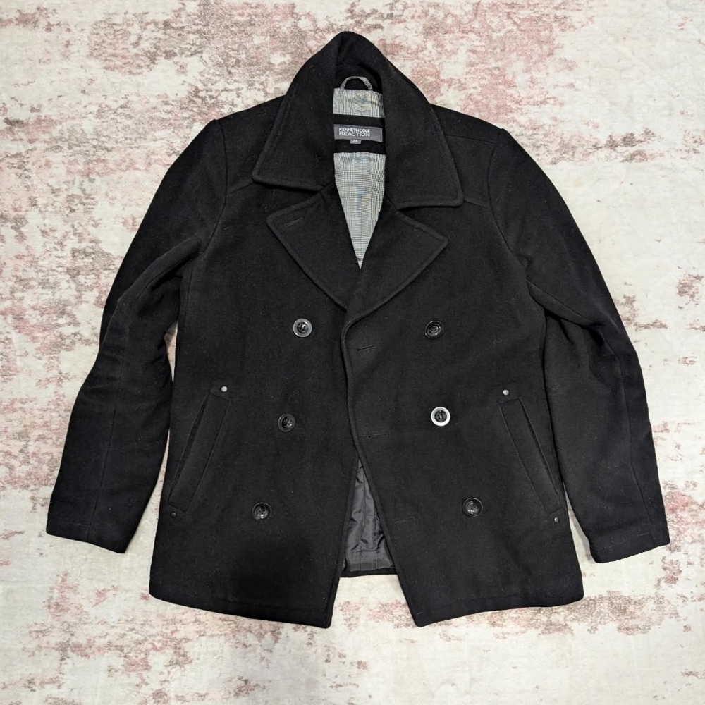Classic Black Men's Wool Peacoat